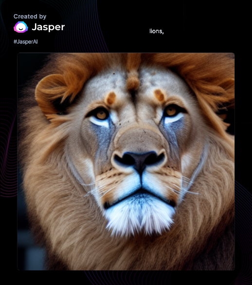 Jasper art generated image of lion